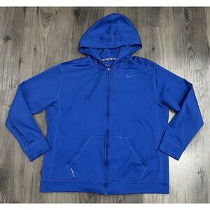 Nike Sweatshirt Therma Fit Hoodie Mens 2XL Blue Athletic Hood - Stains